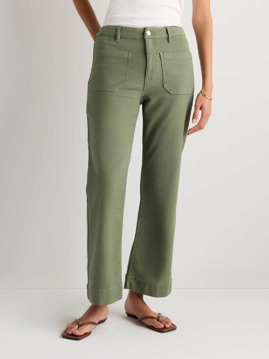 Quince Pants - Quince | Short 28" French Terry Wide Leg Pants in Faded Cargo